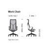 Herman Miller Cosm Highback työtuolin koko