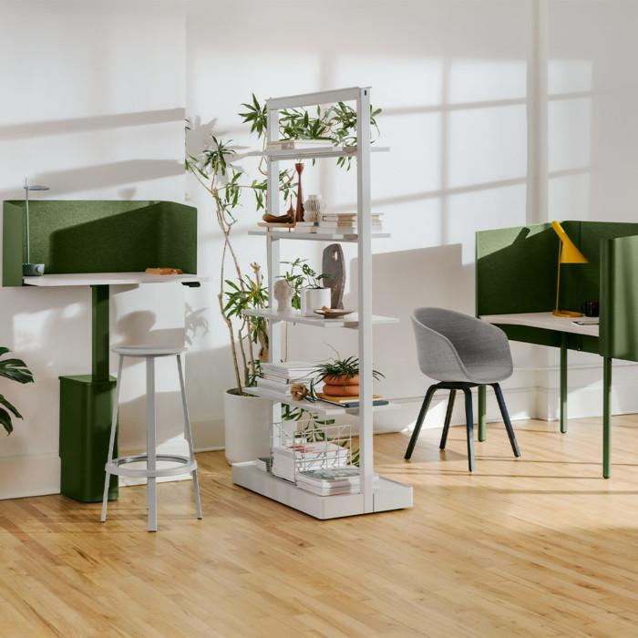 Herman Miller OE! tuoteperheen vihreät työpöydät.