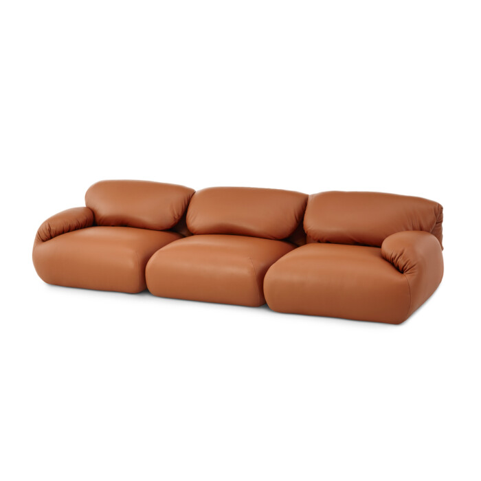 Herman Miller Luva muhkea ruskea 3-istuttava sohva.
