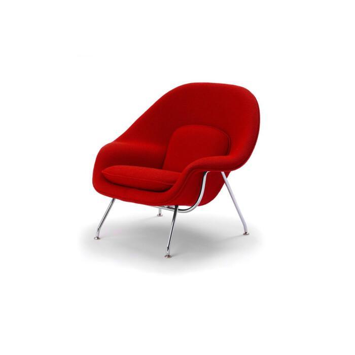 Knoll Womb punainen nojatuoli.