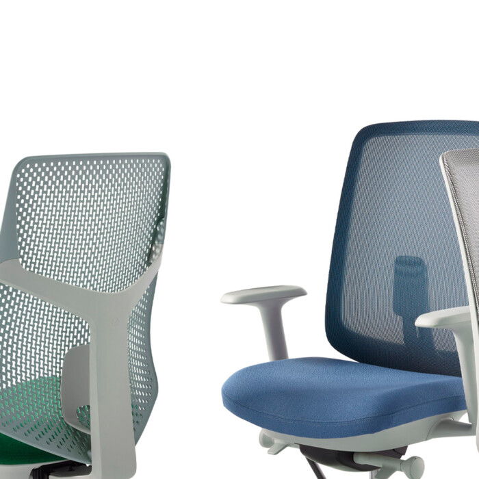 Herman Miller Verus työtuolien selkänojat, TriFlex ja Interweave.