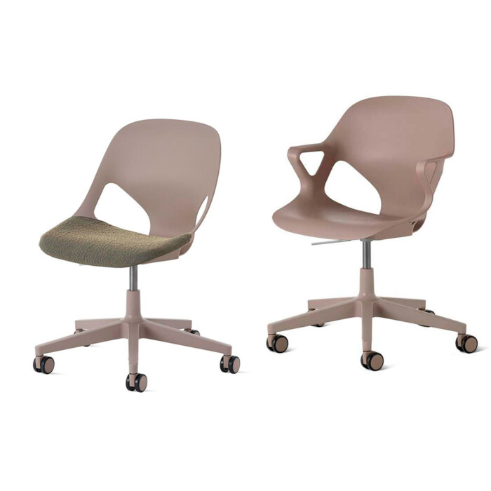 Herman Miller Zeph, Cocoa, ruskeat neuvottelutuolit.